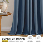MIULEE Stone Blue Blackout Curtains - Image 5
