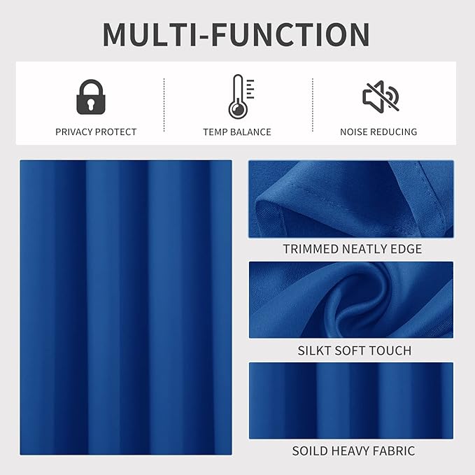 Joydeco Blackout Curtains 72 Inch Length 2 Panels Set, Thermal Insulated Long - Image 4