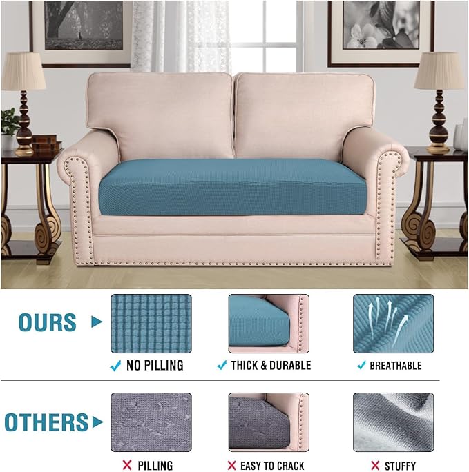 H.VERSAILTEX Super Stretch Individual Seat Cushion Covers Sofa Covers Couch - Image 2