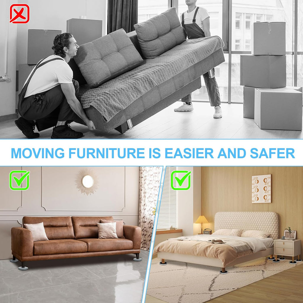 New Upgrade Furniture Sliders - Multi-Surface 3-in-1 Movers Sliders