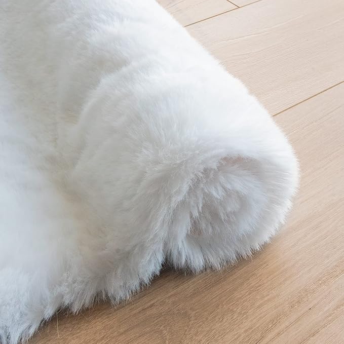 ORINOVA White Faux Fur Rug 5x7 Rugs - Image 7