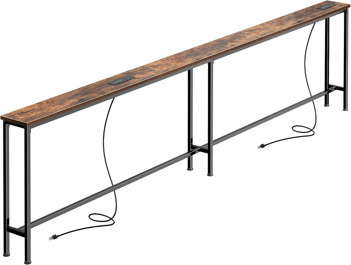 SUPERJARE 102 Inch Sofa Table with 2 Power Outlets and USB-C Ports