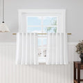 White Linen Kitchen Curtains 30 Inches Long 2 Panels Back Tab Rod Pocket by Nanspring