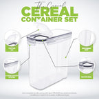 Utopia Kitchen Cereal Containers Storage Set with Lids, 4 Pack, 4L (135 Oz)