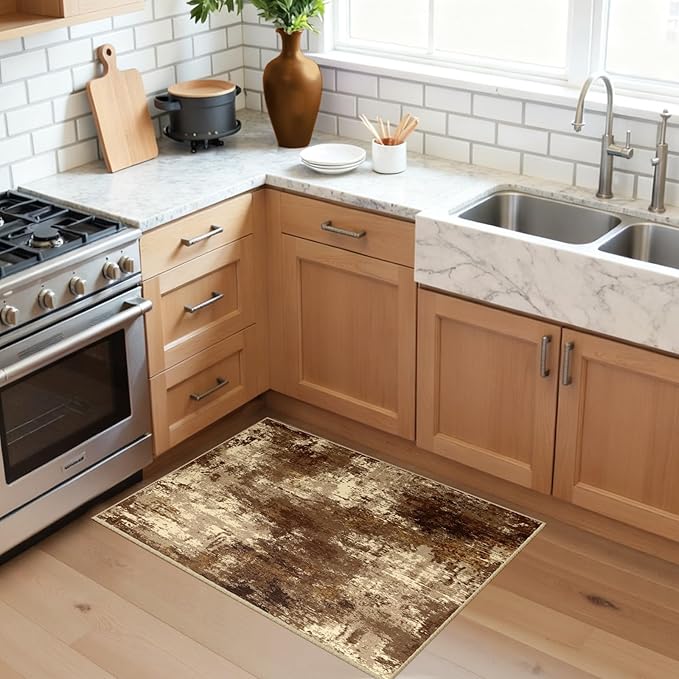 Washable Area Rugs 2'x3' Non-Slip Modern Abstract Soft - Image 2