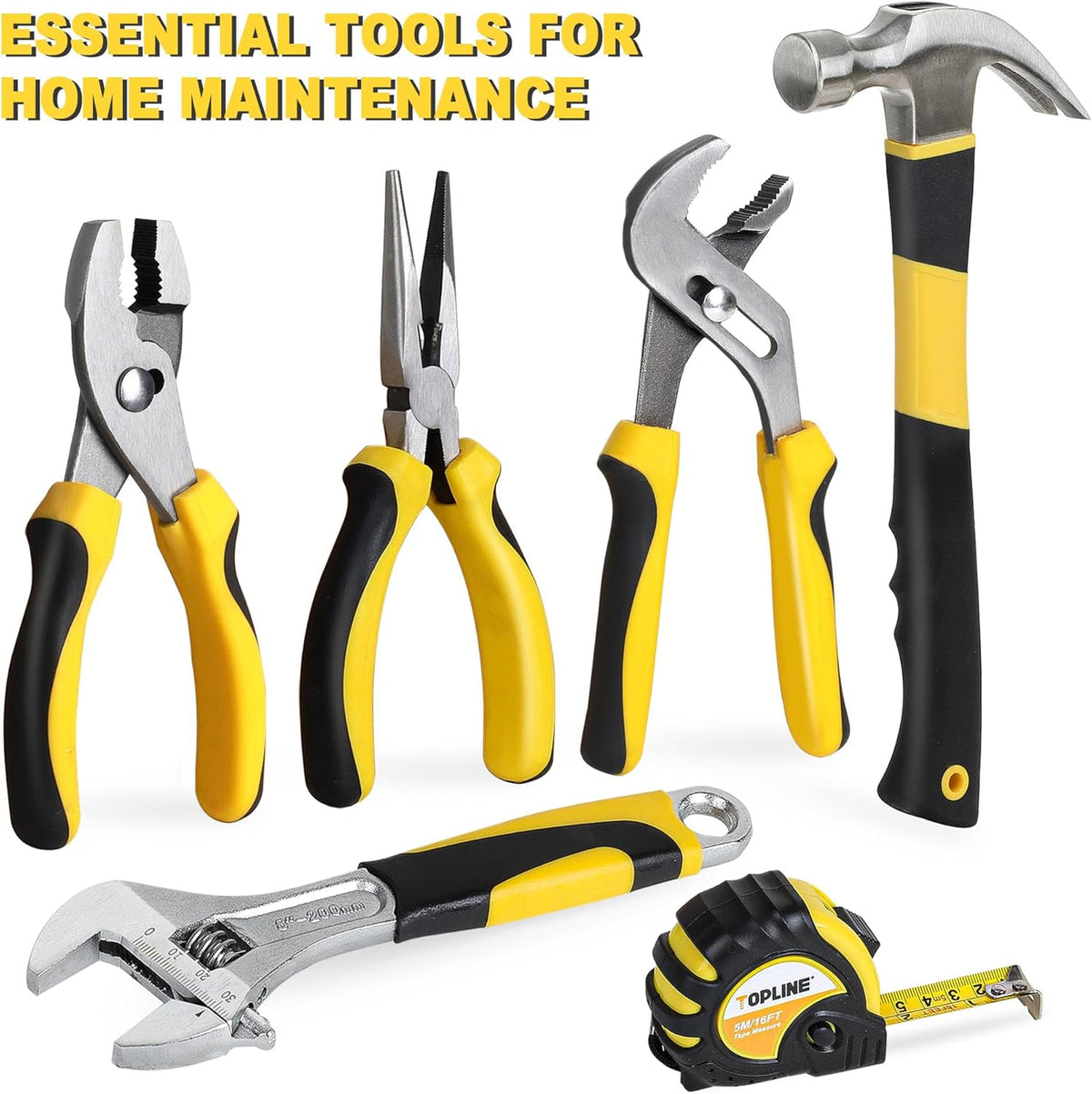 TOPLINE 390-Piece Home Tool Kits, 14-Inch Tool Bag with Tools Included