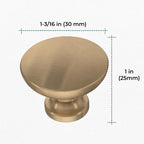 Franklin Brass - Fulton Champagne Bronze Round Cabinet Knobs 1-3/16" Easy Install, Durable Hardware for Drawers, Dresser, Kitchen Cabinet Doors, and Furniture (10-Pack)