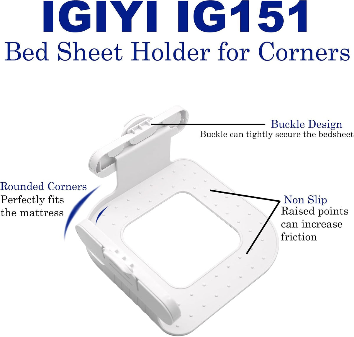 Bed Sheet Holders for Corners, 4 Pack Fitted Sheet Clips with Lock Buckle