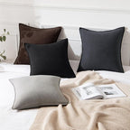 MIULEE Decorative Linen Pillow Covers 20x20 Inch Light Gray ​Boho Farmhouse​ - Image 4