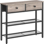 HOOBRO 29.5" Narrow Console Table with 2 Fabric Drawers, Small Sofa Table