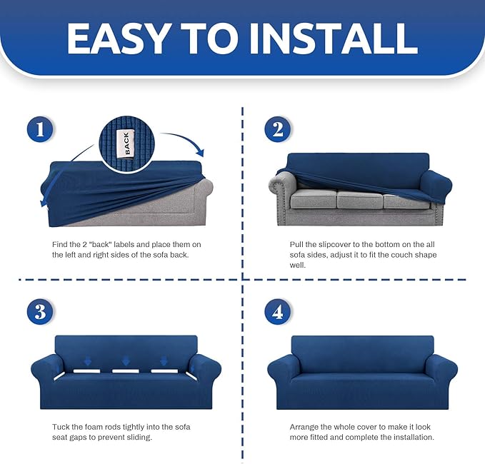 KEKUOU Stretch Loveseat Sofa Cover Slipcover, Couch Covers - Image 6