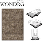 10x12 Washable Area Rug for Living Room Bedroom Vintage Brown Non Slip Carpet - Image 2