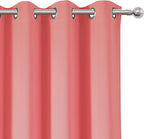 LEMOMO Coral Blackout Curtains 52 x 54 Inch Length/Set of 2 Curtain - Image 6