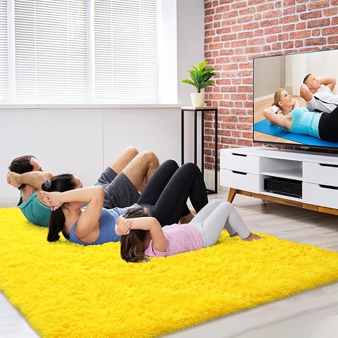 Amearea Premium Soft Fluffy Rug Modern Shag Carpet, High Pile, Solid Color - Image 3