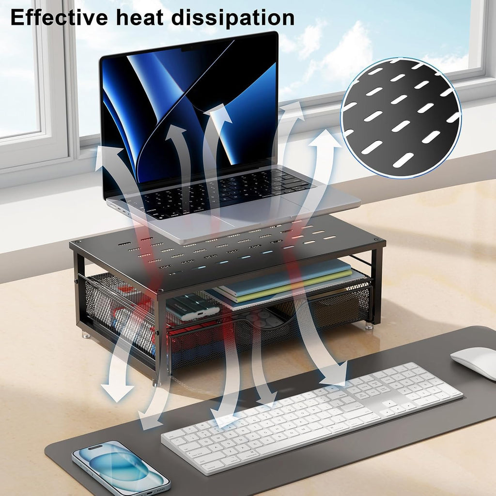 gianotter Computer Monitor Stand Riser with Drawer