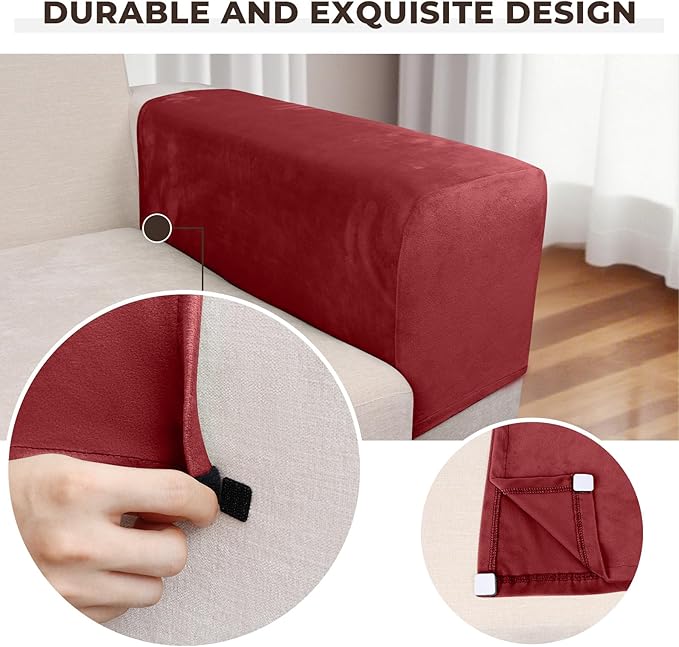 Couch Arm Covers 2 Pcs Sofa Armrest Covers Stretch Couch, Armrest Cover - Image 3