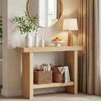 MAHANCRIS Modern Console Table, 39.4" Rectangular Entryway Table, Natural