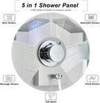 Shower Panel Wall Mount Shower Tower with Body Shower Jets LED Shower Head Rainfall Shower Panels System Stainless Steel Shower Faucet Set, Brushed Nickel