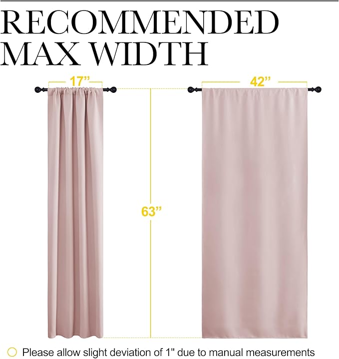 NICETOWN Blackout Curtains for Living Room, Blush Pink, 2 Panels, 42 by 63 - Image 5