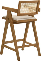 Coaster Kane Dining Room Upholstered Bar Chair Set of 2 Light Walnut 182677