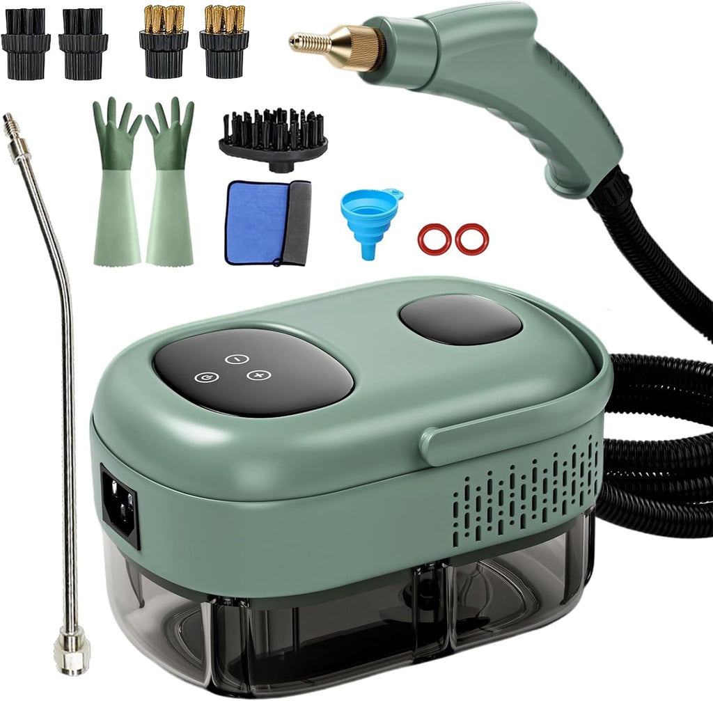 Steam Cleaner, Portable Pressurized Steamer for Cleaning with 14pcs Accessories, 6-Level Adjustable,15s Heat-Up, Handheld Steam Cleaner for Home, Tile, Dirt, Grout, Grease, Car Detailing (03-White)