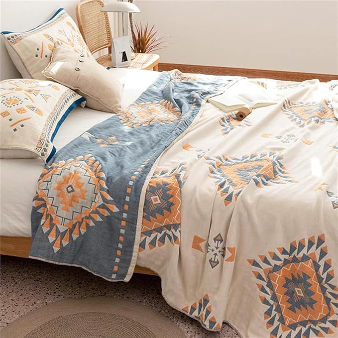 MSGKV Spring Blankets Cotton Throw Blanket 60''x 80'' Muslin Blanket - Image 2