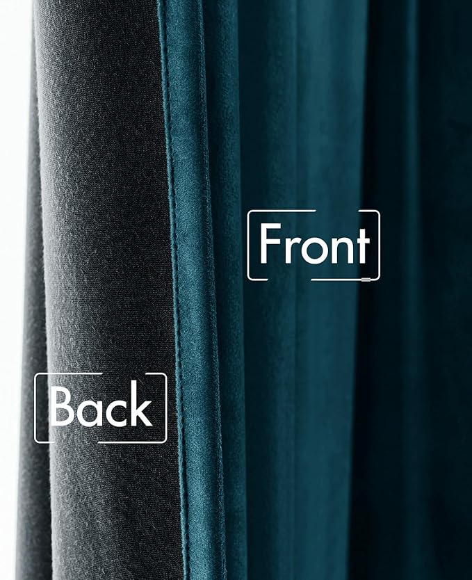 MIULEE Blue Velvet Curtains 108 inches Long 2 Panels - Image 6