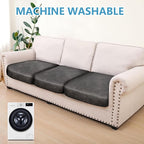 Leather Look Couch Cushion Covers Sofa Seat Slipcovers Sets Couches Furniture - Image 2