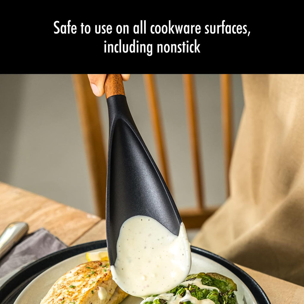 Staub Spatula Spoon with Wood Handle, Multi-Function Kitchen Spoon