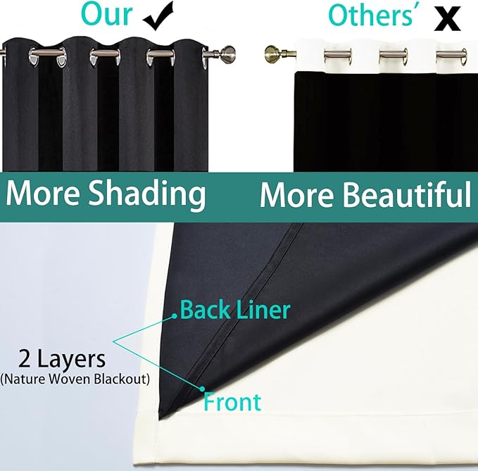 Yakamok 100% Cream Blackout Curtains - Image 4