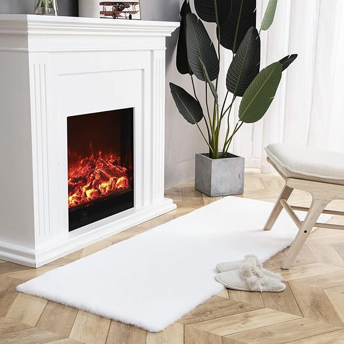 Ashler Faux Fur Rug, Ultra Soft Faux Rabbit Fur, 2.2 x 6 Feet Rectangle - Image 8