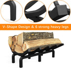 Mr IRONSTONE Fireplace Grate Fireplace Log Holder Solid Steel Heavy Duty Firewood Log Burning Rack Fire Grates for Outdoor Kindling Tools Pit Indoor Wrought Iron Wood Stove 17 inch