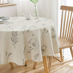 ColorBird Cotton Linen Floral Beige Rectangle Tablecloth Rustic Garden Natural Decorative Table Cover for Kitchen Dining Summer Picnic Indoor (Rectangle/Oblong, 55 x 102 Inch, Linen)