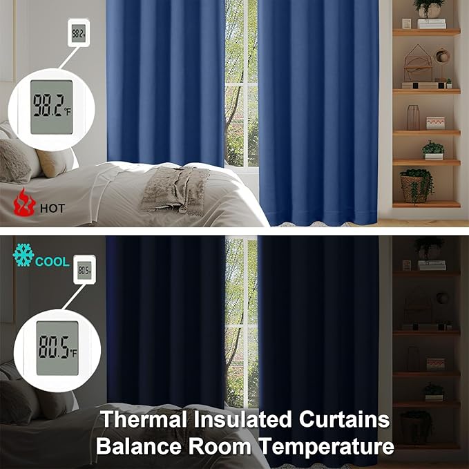 Simplebrand Ava Royal Blue Blackout Curtains - Image 6