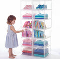 10 Pack Clear Stackable Storage Bins with Front Door, Classroom