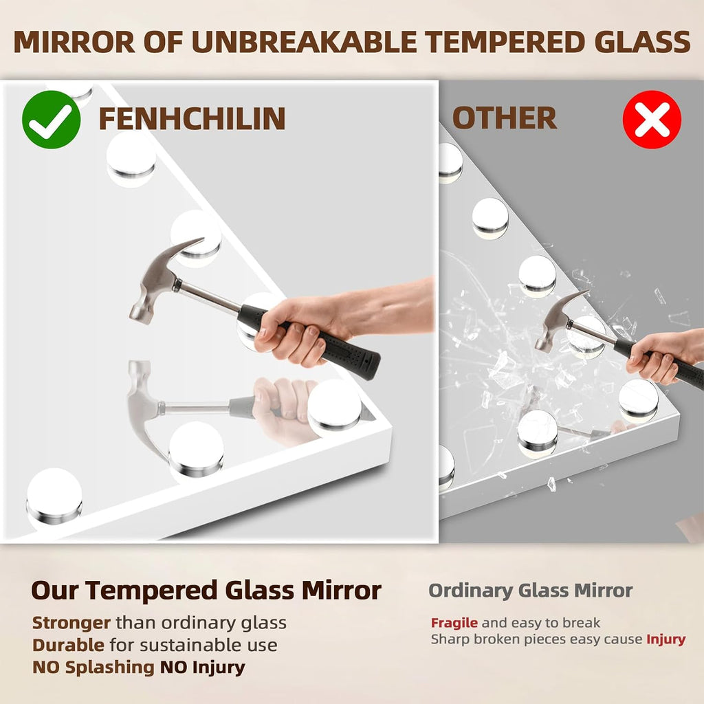 FENCHILIN Vanity Mirror with Lights, Hollywood Makeup Mirror