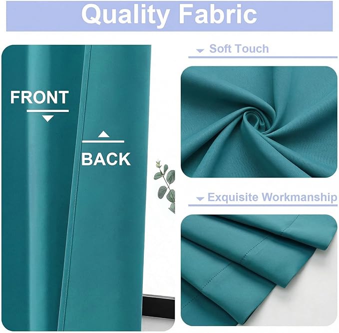 Simplebrand Ava Teal Blackout Curtains - Image 3