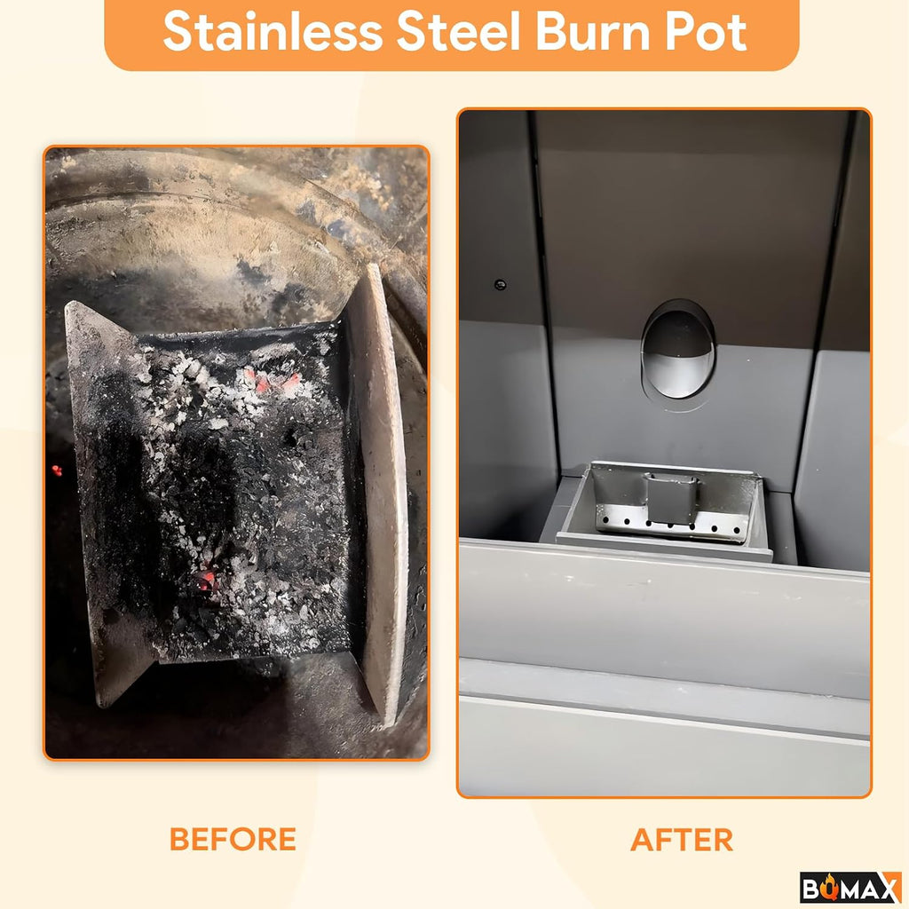 BQMAX Stainless Steel Burn Pot for PelPro PP130, PP150, PP60, PP70, PPC90