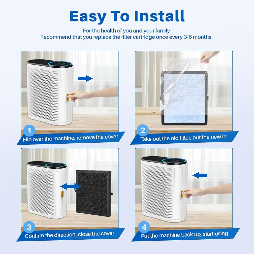 3 Pack MK04 Air Filter Replacement for Aroeve MG04JH Air Purifier