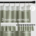 MIULEE Back Tab Sage Green Curtains 90 Inch Long 2 Panels Set - Image 3