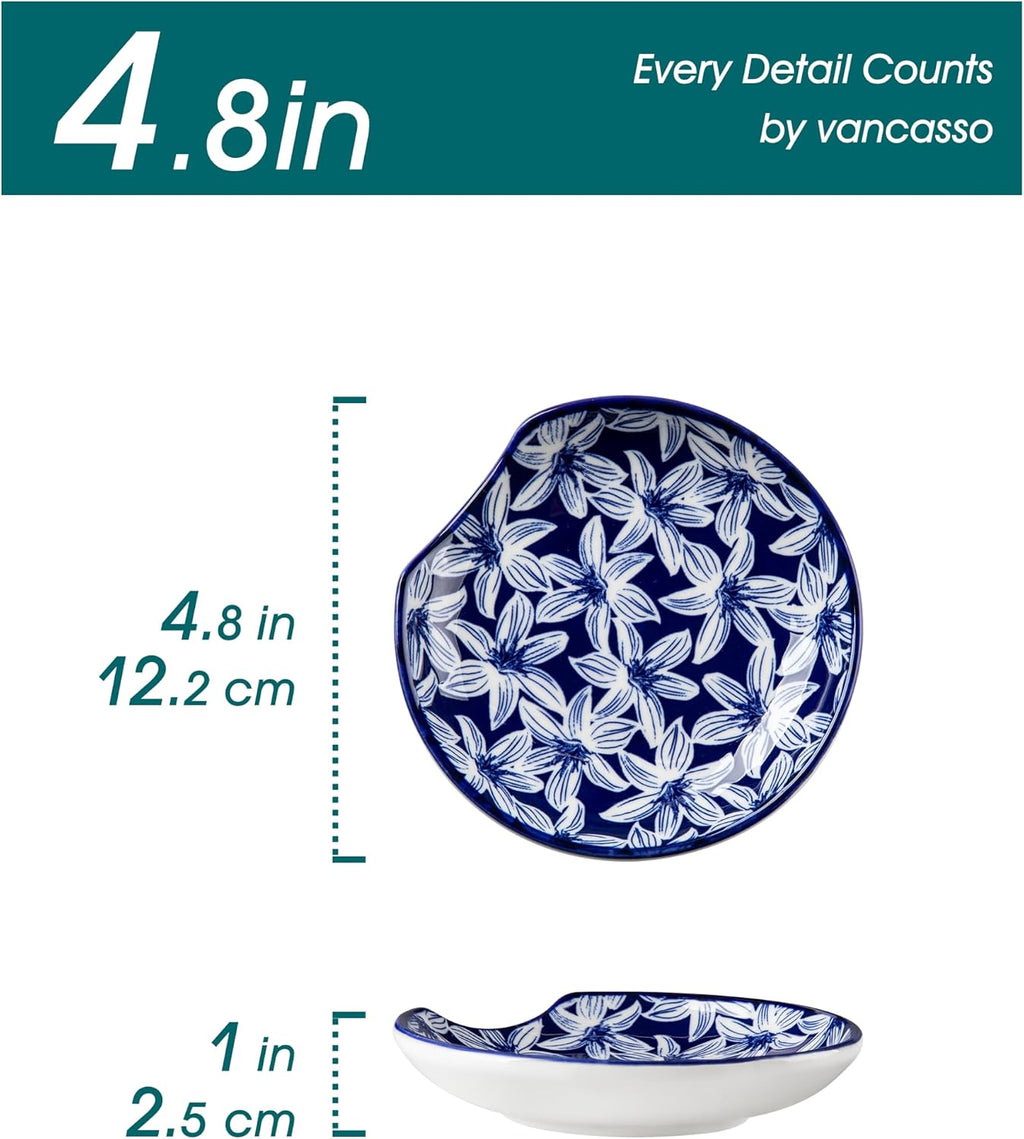 vancasso 6-Pack Ceramic Spoon Rest for Stove Top, 4.8 Inch Spoon Holder