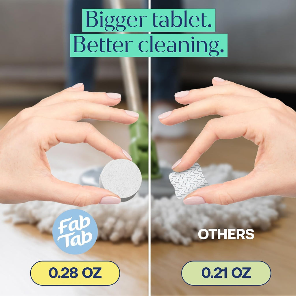 Fab Tab Floor Cleaning Tablets - Tile and Floor Cleaner for Mopping, 12 ct