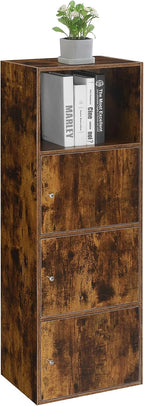 Xtra Storage Three-Door Cabinet with Shelf in Walnut Wood Finish