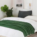 BOURINA Green Throw Blanket 50x60 Inches Throw Textured Solid Soft Sofa Couch - Image 2