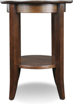 Leick Home Sheldon Round End Table, 18", Chocolate Oak