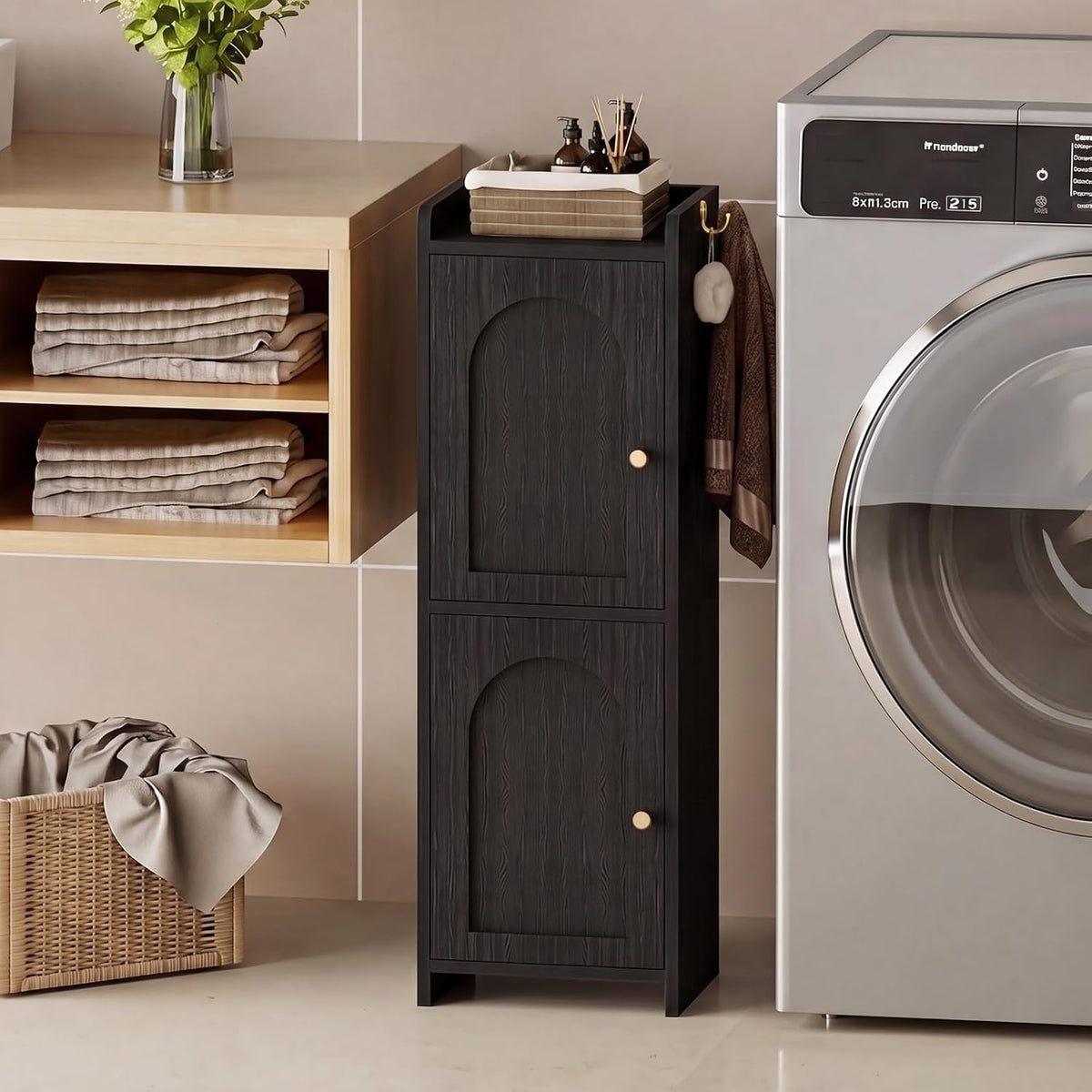 Arbuxzuy Small Bathroom Storage Cabinet with 2 Doors and Adjustable Shelf