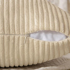 MIULEE Cream Decorative Lumbar Throw Pillow Covers 12x20 Inch - Image 3