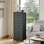 Somdot Tall Dresser for Bedroom, 5 Drawer Storage Cabinet, Charcoal Grey