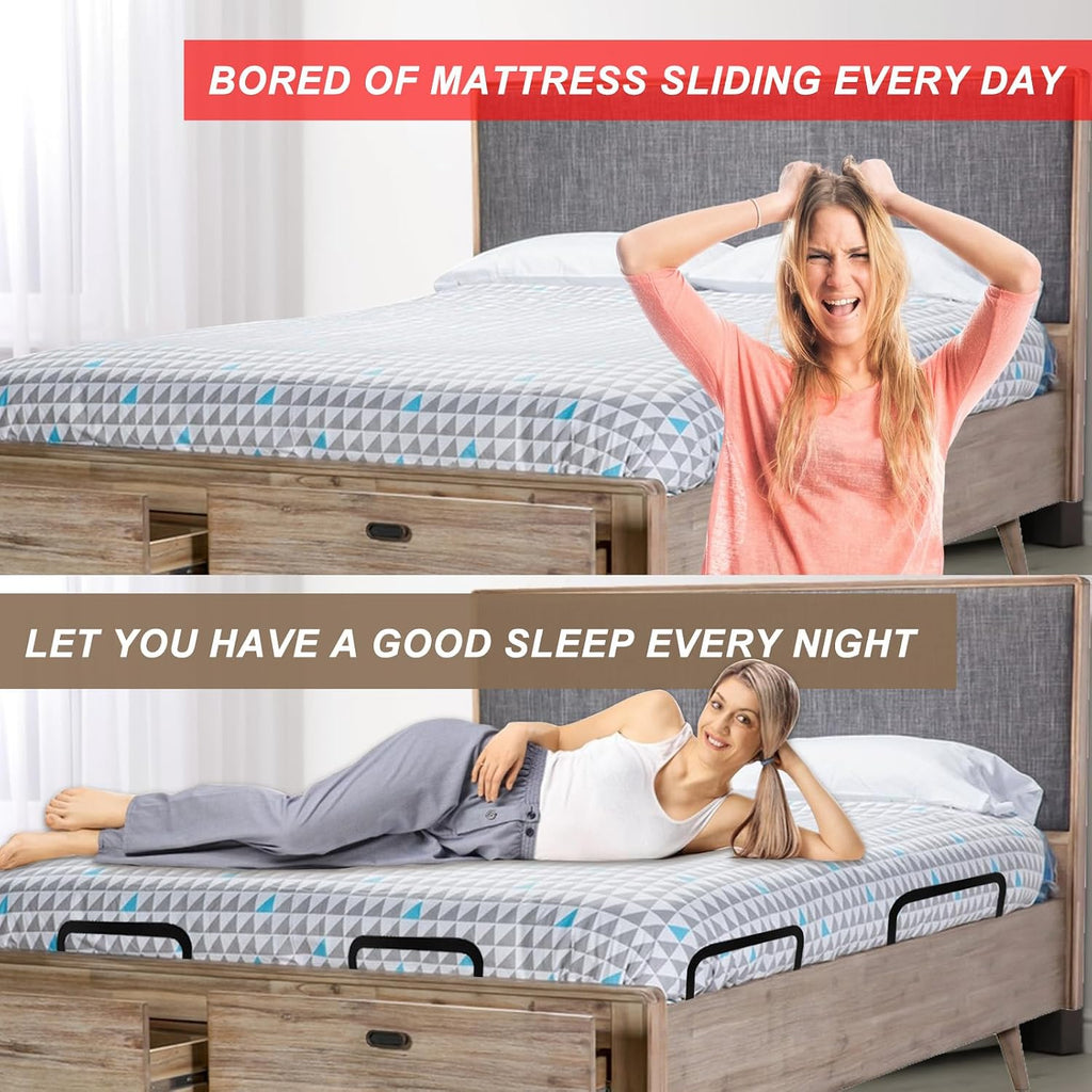 6 PCS Mattress Retainer Bar, Mattress Slide Stopper, Keep Topper from Sliding, Stopper to Prevent Sliding Holder in Place for Most Soft Bed