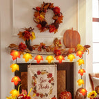 Fall Decor Maple Leaf Lights, 8.5Ft Fall String Lights Plug In with 10 LED Orange & Yellow Maple Leaf Light, Fall Leaves Light Indoor Outdoor for Home Fireplace Party Harvest Thanksgiving Decorations